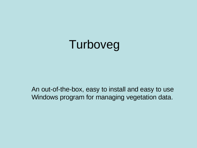 Turboveg for windows